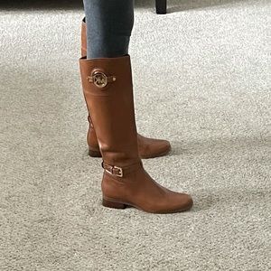 MICHAEL KORS Stockard Women's leather Brown Riding Equestrian Boots Size 7.5.